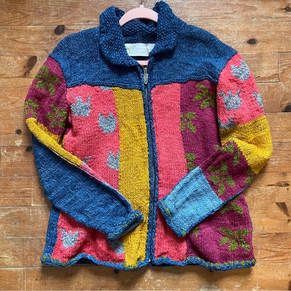 Hand made wool zip sweater - Picture 1 of 1